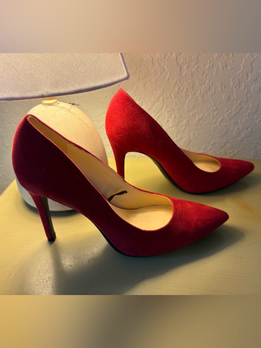 Nine West Red Suede Pointed-Toe Stiletto Pumps